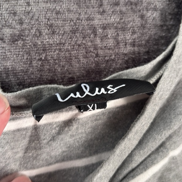 Gray and White Striped Sleeveless Dress lulus xl - Picture 3 of 11